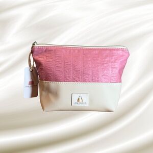 Handmade Zipper Pouch - Vintage Matelasse Fabric - Large